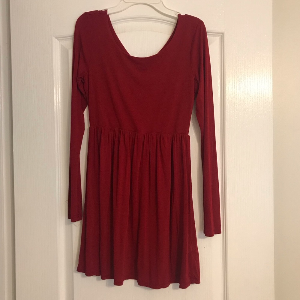 Forever 21 Women’s Long Sleeve Red Dress.  Medium. Super Soft and Comfortable!